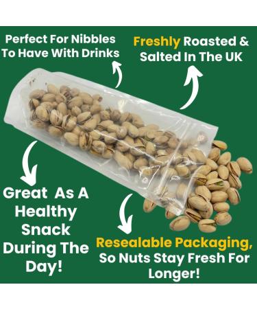 GoodFoodDelivered Roasted & Salted Pistachio Nuts 1kg - Premium Quality Freshly Roasted High in Fibre & Minerals Perfect for Healthy Snacking Pub Snacks & More Roasted 1kg - Buy Online on GoSupps.com
