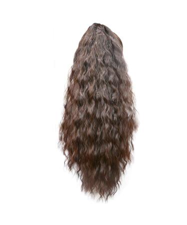 Hairpieces realistic natural styling european and American Horsetail Wig Female Artifact Fluffy Corn hot hipHop Hip Hop Small Curly Hair Brown