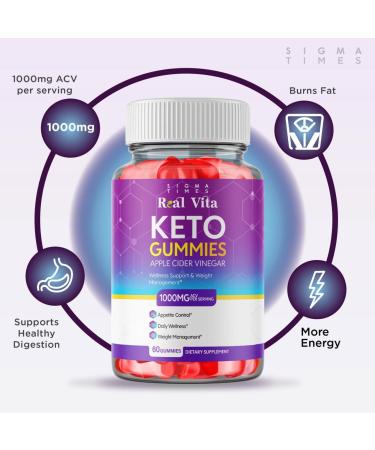 Real Vita Keto Gummies for Weight Loss Support - ACV & Organic Ingredients - 180 Gummies - Buy Online on GoSupps.com
