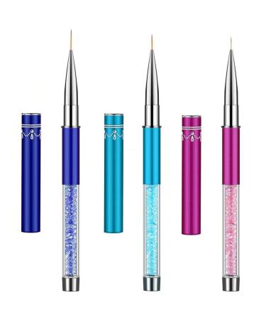 Gracelaza 3pcs Brush Set Nail Art Nail Art Paint Brush Pen Set Tips Builder Flat UV Gel Acrylic #3 3pcs Brush Set #3