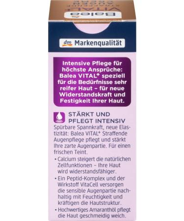 Balea VITAL + Firming Eye Cream 15ml (Age 50+) - Buy Online on GoSupps.com