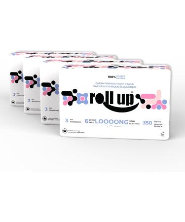 Roll Up Bamboo Toilet Paper (Plastic Free Paper Bag) 100% Bamboo Toilet Paper 24 Tree Free Triple Rolls 350 Sheets 3 ply per roll Septic Safe Hypoallergenic Antimicrobial - Buy Online on GoSupps.com