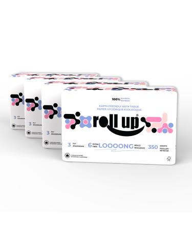 Roll Up Bamboo Toilet Paper (Plastic Free Paper Bag) 100% Bamboo Toilet Paper 24 Tree Free Triple Rolls 350 Sheets 3 ply per roll Septic Safe Hypoallergenic Antimicrobial