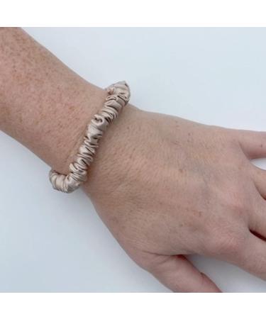 Silk Scrunchie Hair Tie Hairband 100% Mulberry Silk Hair Tie Skinny 22 Momme Bobble (Beige) - Buy Online on GoSupps.com