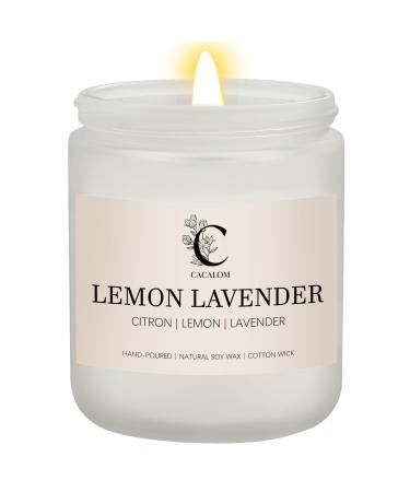 Lemon Lavender Scented Candles Long Lasting Burn Candles for Home Scented Soy Wax Stress Relief Jar Candles 7 oz