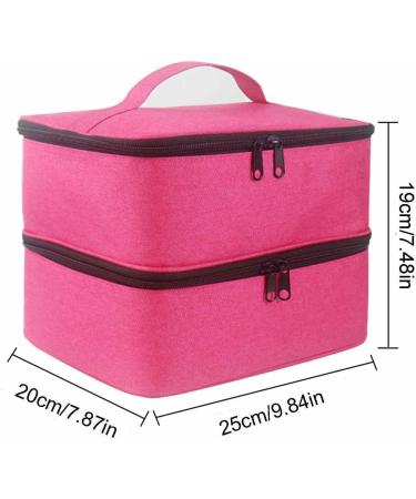 Richolyn Nail Polish Organizer - Travel Double-Layer Case for 30 Bottles | Stylish Pink Nail Dryer & Storage Solution - Buy Online on GoSupps.com