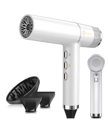 Slopehill hair dryer with unique brushless engine |Intelligent error diagnosis |Innovative microfilter |Oxy Active Technology |LED display |268g super light 2000W (white)