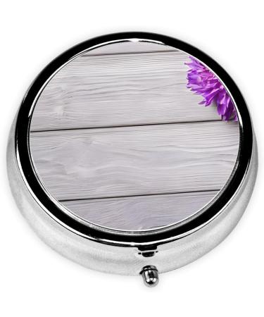 Shop Orchid Round Pill Box - 3 Compartment Mini Decorative Travel Organizer for Pills & Vitamins - Buy Online on GoSupps.com