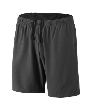 HMIYA Men's Sports Shorts Quick Dry with Zip Pockets for Workout Running Training X-Large Tall Dark Grey