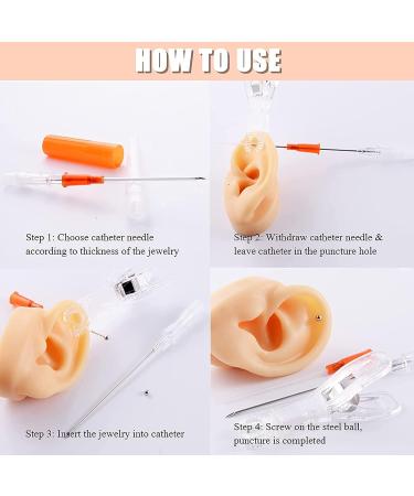 SOTICA 14G Catheter Piercing Needles - 50pcs Stainless Steel Hollow Needles for Body Piercings - Buy Online on GoSupps.com