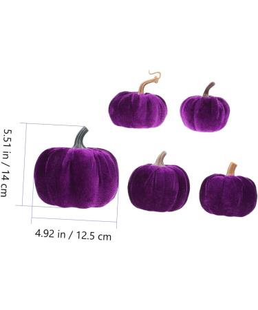 Didiseaon 5pcs Flannel Foam Pumpkin Autumn Decor Halloween Decor Velvet Pumpkins for Decorating Artificial Pumpkin Decoration Fall Decorations Home Decor Photo Prop Fake Pumpkin Set Purple Purple 14X12.5X12.5CM - Buy Online on GoSupps.com