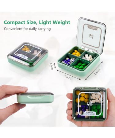 ACWOO Pill Dose Organizer - 7-Day Travel Medication Box with 4 Removable Compartments Moisture-Resistant Green | Perfect for Daily Use & International Shipping - Buy Online on GoSupps.com