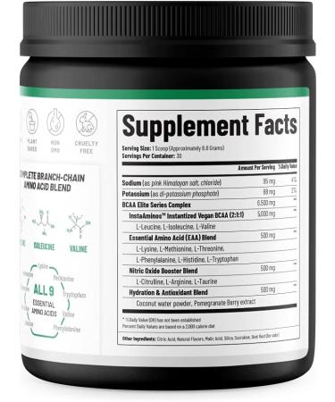 Snap BCAA Powder - Essential Amino & Nitric Oxide Booster - Pre & Post Workout Supplement for Muscle Strength - 30 Servings, Pomegranate Watermelon - Buy Online on GoSupps.com