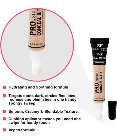 Beauty Forever Pro Studio Conceal & Fix Contour Concealer 12ml (45 ALMOND) - Moisturizing Formula - Buy Online on GoSupps.com