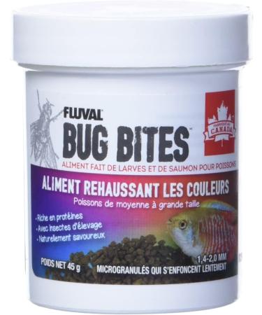 Nutrafin Bug Bites Colour Enhancing Formula Medium to Large Fish 1.4-2.0 mm granules - 45 g - Buy Online on GoSupps.com