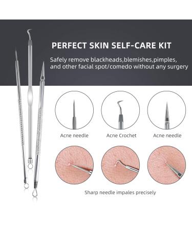 DUCare Blackhead Remover Tools Set - 9 Pcs Pimple Popper Kit with Metal Case for Blackheads, Pimples, Zit Removal - Whitehead Extractor Tools - Buy Online on GoSupps.com