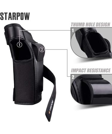 STARPOW Black Adults 3 in 1 Knee Pads, Elbow Pads, and Wrist Guards Set for Skateboarding, Roller Skating, Snowboarding - S/M/L Sizes Available - Buy Online on GoSupps.com