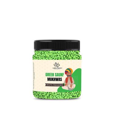 Hungry Harvest Home Made Mukhwas Mouth Freshener 300g (Green Sugar Coated Saunf)_Packing May Vary