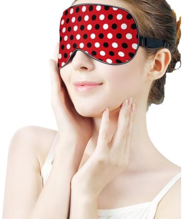 Black and White Polka Dots Sleep Mask for Women | Adjustable Eye Shades with Elastic Strap - Best Sleep Accessory - Buy Online on GoSupps.com
