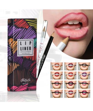 Color Lip Liner - 12pcs Set - Soft and Smooth Touch Experience - Prevent Lip Gloss Overflow - Easy to Draw and Color - Long Lasting Makeup - - Buy Online on GoSupps.com