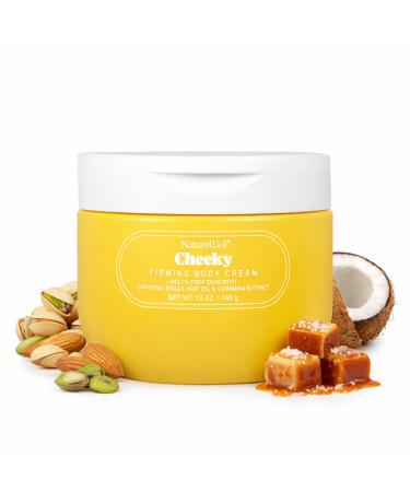 NATURE WELL Cheeky Firming & Moisturizing Body Cream Lightweight & Quick-Absorbing Formula to Help Visibly Firm & Smooth Skin Scented with Pistachio Almond Coconut & Salted Caramel 12 Oz Pistachio Almond Coconut & Sa