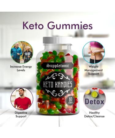 Keto Kandies (60 Gummies) | Healthy Keto Snacks Mixed Fruit Flavours | Vegan, Gluten-Free, Electrolytes | 1 Month Supply - Buy Online on GoSupps.com