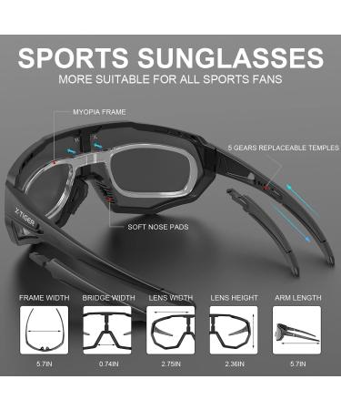 X-Tiger UV400 Bicycle Glasses for Men & Women - 5 Interchangeable Lenses Durable TR90 Frame with Glasses Band & Ear Hooks | Ideal for Sports Cycling Running Golf & Outdoor Activities - JPC01 Black - Buy Online on GoSupps.com