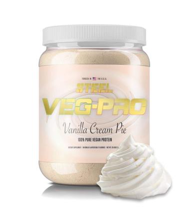 Steel Supplements Veg-PRO | Vegan Protein Powder, Vanilla Cream Pie | 25 Servings (1.65lbs) | Organic Protein Powder with BCAA Amino Acids | Gluten Free | Non Dairy | Low Carb Formula Vanilla Cream Pie 1.65 Pound (Pack of 1)