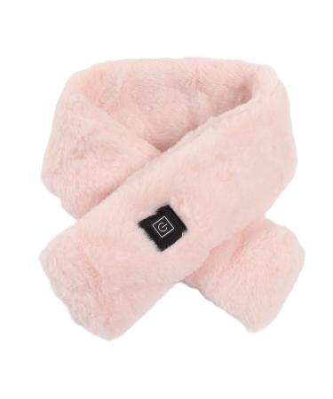 Asixxsix heated scarf soft plush neck heating pillow 3 heating levels of mini-heated neck warmer with 3 heating levels of washable heated neck warmers for women men girls winter pink