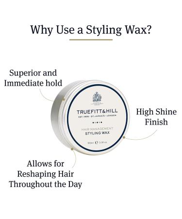 Truefitt & Hill Hair Management Styling Wax - 3.38 oz | Premium Hair Wax for Men - Buy Online on GoSupps.com
