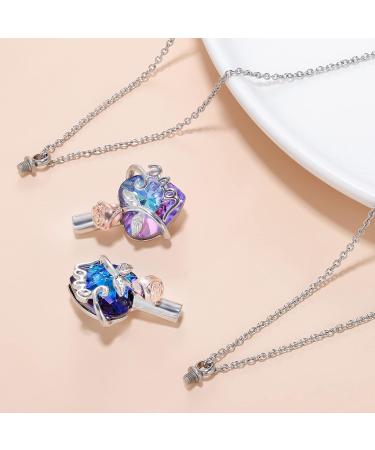 Canghai Rousa Heart Cremation Urn Necklace for Ashes Stainless Steel Keepsake Pendant Necklace Ashes Holder Memorial Jewelry for Mum Dad Women Men Dog Pet Blue 2 - Buy Online on GoSupps.com