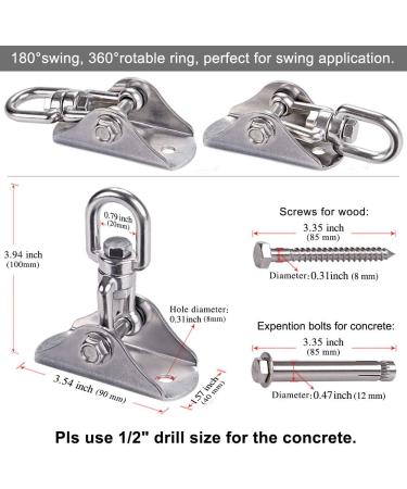 BeneLabel Stainless Steel Heavy Duty Swing Hanger  Swing Hook  Swing Hardware Kit  Yoga Hammock Chair Sandbag Swing Sets  1000 LB Capacity 360 Swivel - Buy Online on GoSupps.com