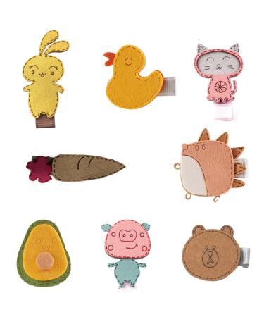 8 piece of hair needle animals cartoon hairpin hair clip for little girls sweet hair clips manual hair clips child hairpin suitable for babies girls toddlers children