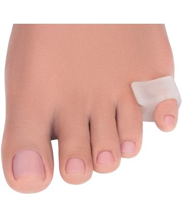 5 STARS UNITED Little Toe Corrector and Straightener - 4-Pack Clear Gel Separators - Drift Pain Relief - Spreaders for Overlapping Hallux Valgus Diabetic Feet - Small Toes Spacers Transparent Little Toe Separators 4 Count (Pack of 1)