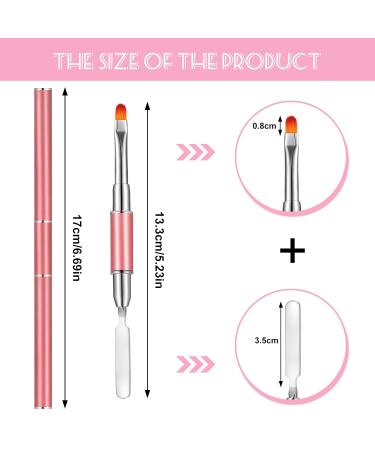 Fingertoys Dual-Ended Polygel Brush - 2-in-1 Nail Design Tool for Acrylic & UV Gel Extensions (Violet & Pink) - Buy Online on GoSupps.com