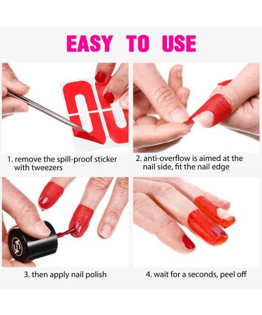 Plabbdpl Nail Polish Template - 50 Pcs Stencils Reusable Nail Edge Skin Barrier Kit & Art Protection Tools - Buy Online on GoSupps.com