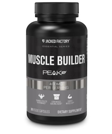 Jacked Factory Essentials Muscle Builder - ATP Muscle Builder for Men with Peak ATP to Support Muscle Gain Enhance Athletic Performance & Increase Strength - 30 Capsules