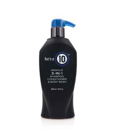 It's a 10 Haircare He's A Miracle 3-in-1 Shampoo, Conditioner and Body Wash, 10 fl Ounces