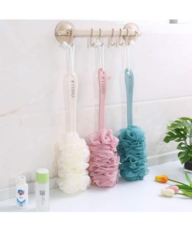 Loofah Back Scrubber for Shower - Long Handle Bath Body Brush Sponge - 2 Pack - Buy Online on GoSupps.com