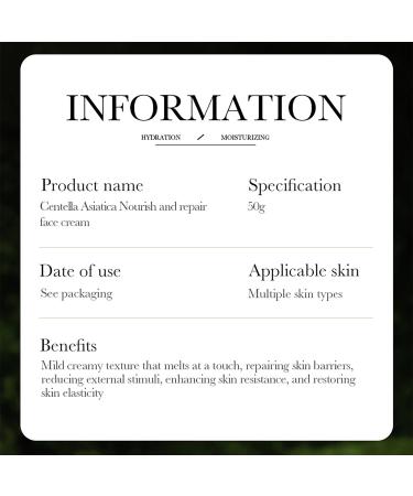 BIOAQUA Centella Asiatica Moisturizing Face Cream - Nourish Repair & Control Oil | Anti-Acne Skin Care 50g - Buy Online on GoSupps.com