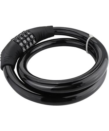 Sanwo Security Bike Lock - 4 Digit Resettable Combination Cable Lock for Bicycle - 2ft x 1/2in - Black - Buy Online on GoSupps.com