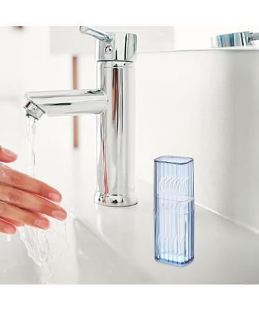 Joberio Cotton Swab Holder with Lid - Chic Mini Storage Case for Dental Packs & Toothpicks - Travel Canister in Blue - Buy Online on GoSupps.com