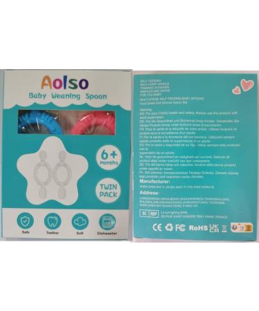 Vicloon Silicone Self Feeding Spoon and Fork Set for Babies - Pink & Blue Color Contrast | Baby Weaning Utensils for Infant & Toddler | BPA-Free, Easy Grip | 6 Months - Buy Online on GoSupps.com