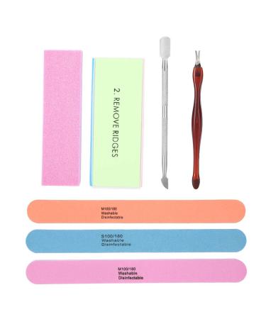 Demeras Buffers Nail Scrub Brush 19x11x3 Manicure Set Nail Polisher Nail Files Buffer Kit Dead Skin Pusher Cuticle Removal Nail Caretool