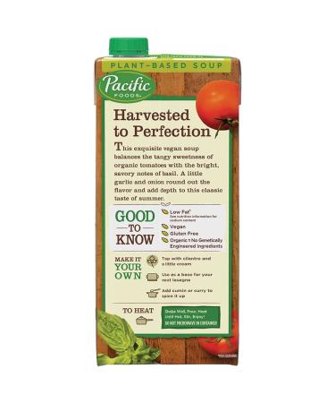 Pacific Foods Organic Vegan Creamy Tomato Basil Soup 32oz - Delicious and Satisfying Plant-Based Soup - Buy Online on GoSupps.com