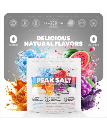 Electrolytes Powder Packets - Salt Electrolyte Drink Mix for Rapid Hydration - Non-GMO Vegan Friendly Gluten Free & Sugar Free Electrolytes Powder - Variety Pack (12 Packets) 2.3 Ounce (Pack of 1) - Buy Online on GoSupps.com