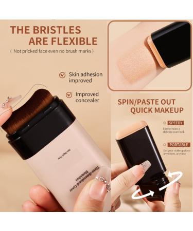 CARL Foundation stick with brush concealer primer stick with brush light clear foundation cream for mixed complexions 03 warm beige - Buy Online on GoSupps.com