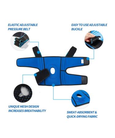 Doufurt Knee Brace for Meniscus Tear ACL MCL Injury Recovery - Adjustable Support for Men and Women - Large Size - Blue & Black - Buy Online on GoSupps.com