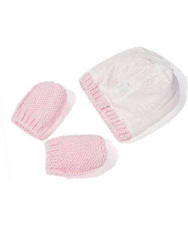 XYIYI Newborn Baby Winter Beanie Hat Mitten Set - Pink, 3-6 Months | Warm Knitted Hat Glove Set for Boys Girls - Buy Online on GoSupps.com