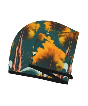 National Parks Sunshine Trees Coral Velvet Dry Hair Cap - Ideal for Travel Pool Parties Beaches & Bathing - Buy Online on GoSupps.com